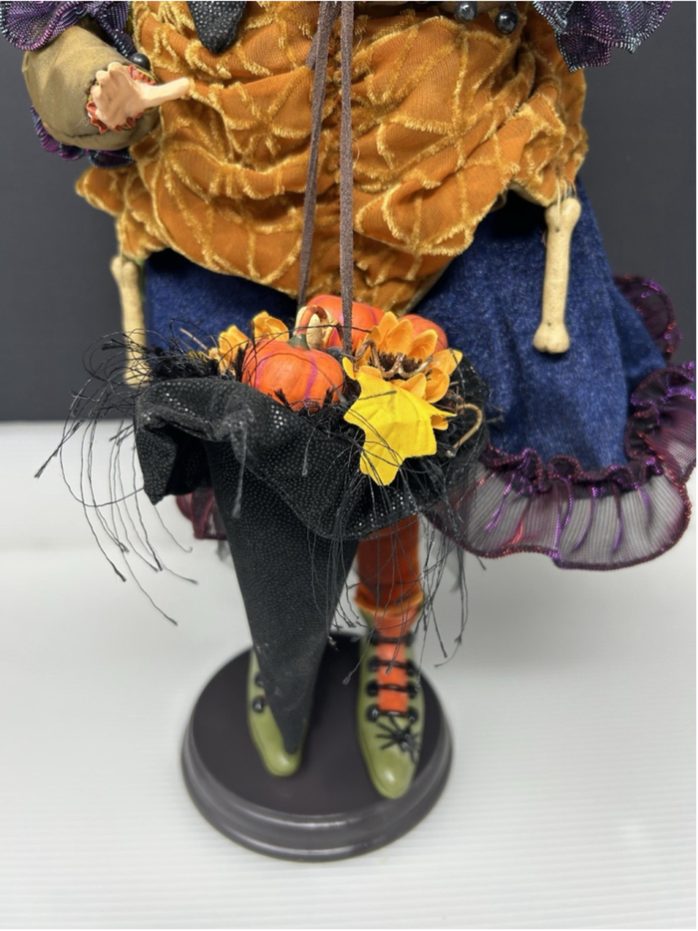 Whimsical Witch Table Top Decoration 22” Tall Halloween Fall Spiders Bones Fun - Picture 3 of 16